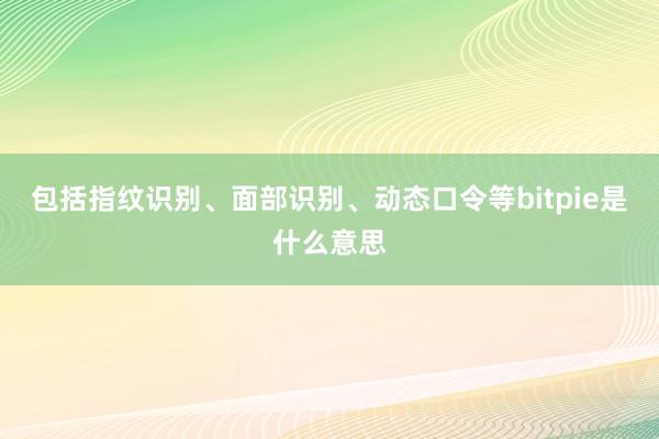 包括指纹识别、面部识别、动态口令等bitpie是什么意思