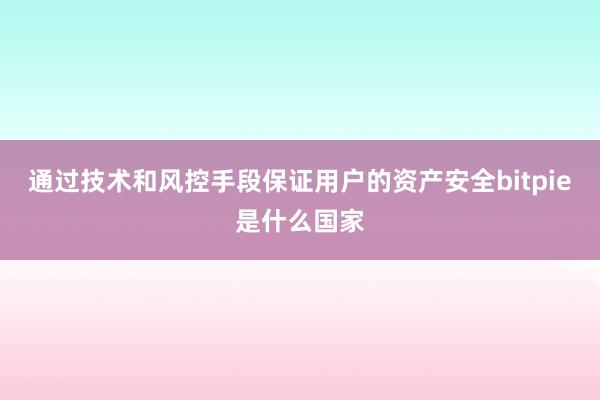 通过技术和风控手段保证用户的资产安全bitpie是什么国家