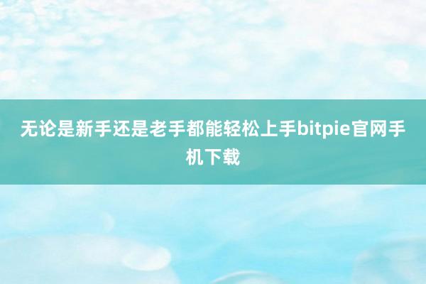 无论是新手还是老手都能轻松上手bitpie官网手机下载