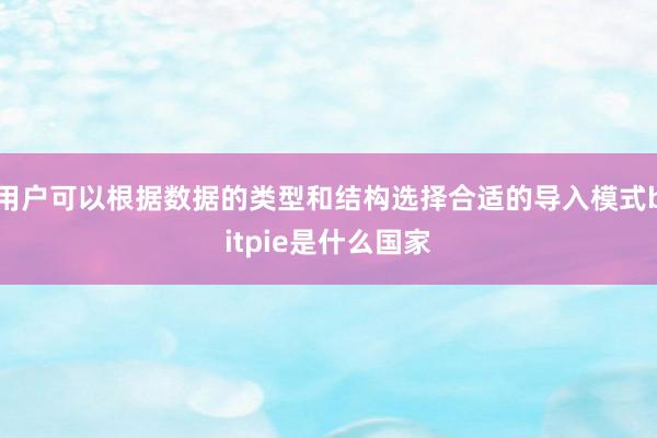 用户可以根据数据的类型和结构选择合适的导入模式bitpie是什么国家