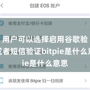 用户可以选择启用谷歌验证或者短信验证bitpie是什么意思