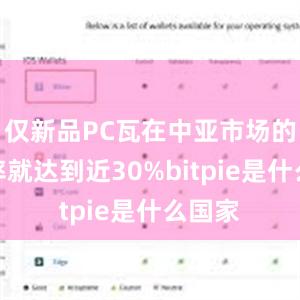 仅新品PC瓦在中亚市场的占有率就达到近30%bitpie是什么国家