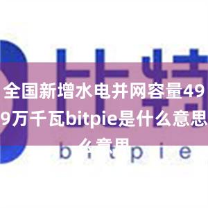 全国新增水电并网容量499万千瓦bitpie是什么意思