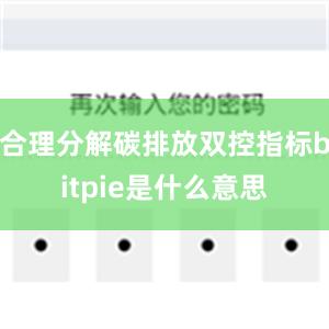 合理分解碳排放双控指标bitpie是什么意思