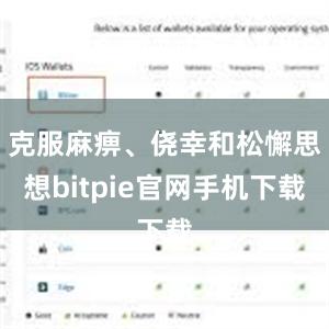 克服麻痹、侥幸和松懈思想bitpie官网手机下载