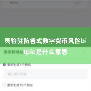 灵验驻防各式数字货币风险bitpie是什么意思