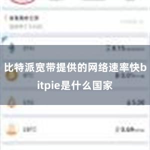 比特派宽带提供的网络速率快bitpie是什么国家